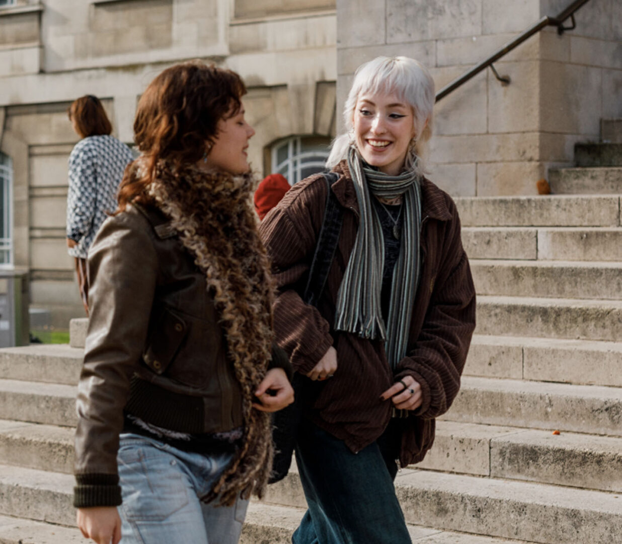 Students at Parkinson Tower on University of Leeds campus