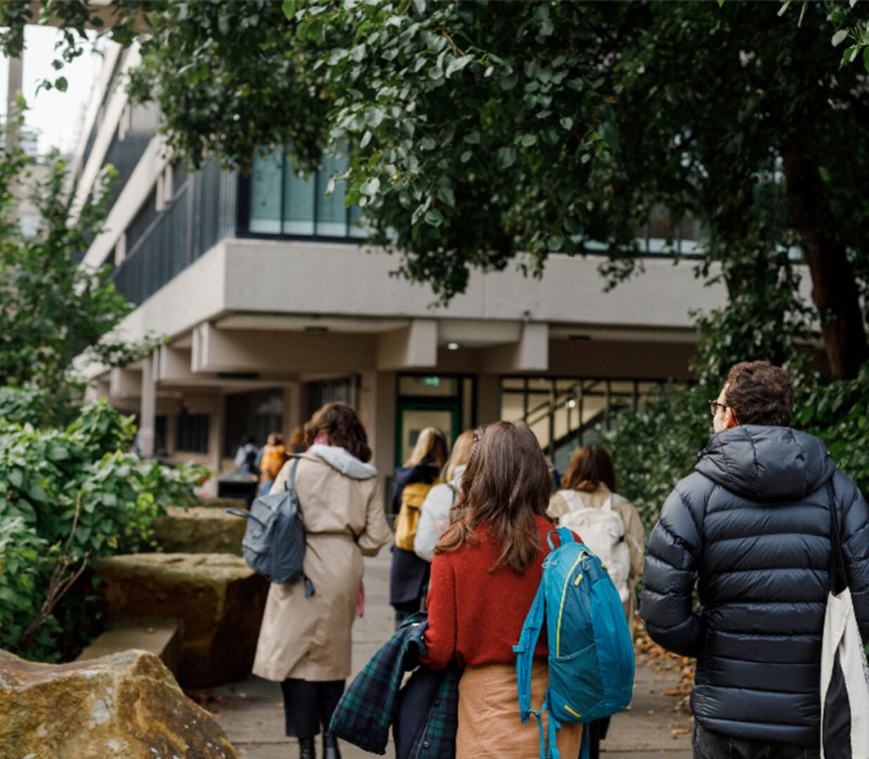 Students on University of Leeds campus