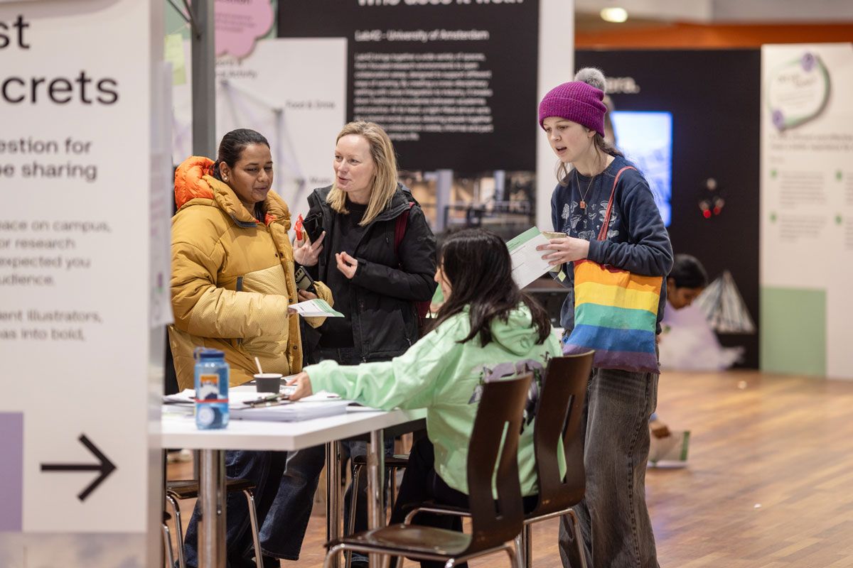 Students taking part in an exhibition