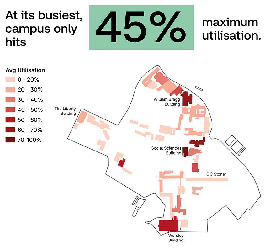 Map to show average utilisation across campus
